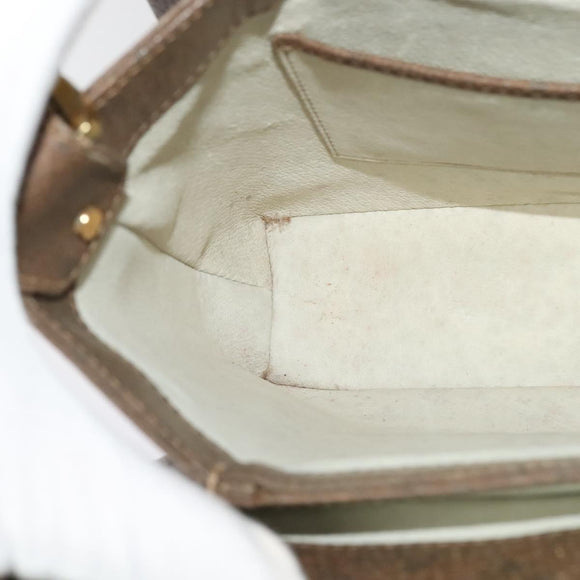 GUCCI Shoulder Bag Leather Brown Gold Auth 126290