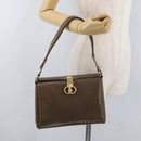 GUCCI Shoulder Bag Leather Brown Gold Auth 126290-26