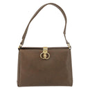GUCCI Shoulder Bag Leather Brown Gold Auth 126290-13
