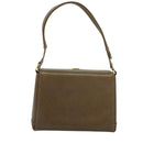GUCCI Shoulder Bag Leather Brown Gold Auth 126290-2