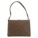 GUCCI Shoulder Bag Leather Brown Gold Auth 126290-2