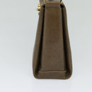 GUCCI Shoulder Bag Leather Brown Gold Auth 126290-4