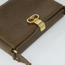 GUCCI Shoulder Bag Leather Brown Gold Auth 126290-6