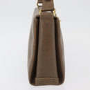 GUCCI Shoulder Bag Leather Brown Gold Auth 126290-6
