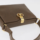 GUCCI Shoulder Bag Leather Brown Gold Auth 126290-7