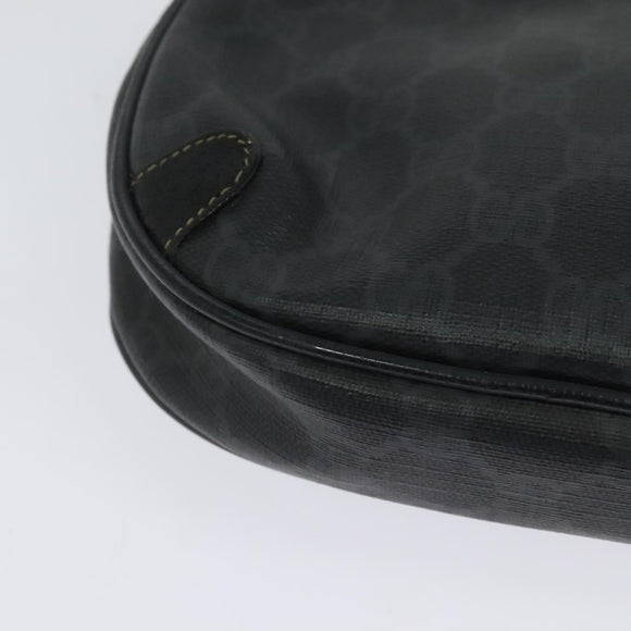 GUCCI GG Supreme Web Sherry Line Shoulder Bag PVC Black 156 02 066 Auth 126298