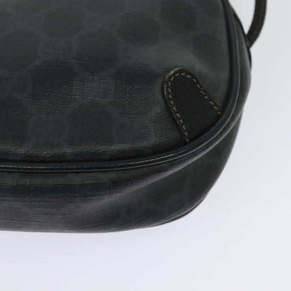 GUCCI GG Supreme Web Sherry Line Shoulder Bag PVC Black 156 02 066 Auth 126298