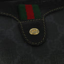 GUCCI GG Supreme Web Sherry Line Shoulder Bag PVC Black 156 02 066 Auth 126298-17