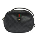 GUCCI GG Supreme Web Sherry Line Shoulder Bag PVC Black 156 02 066 Auth 126298-13