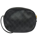GUCCI GG Supreme Web Sherry Line Shoulder Bag PVC Black 156 02 066 Auth 126298-2