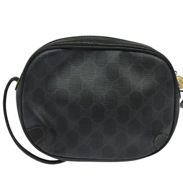 GUCCI GG Supreme Web Sherry Line Shoulder Bag PVC Black 156 02 066 Auth 126298 - 0