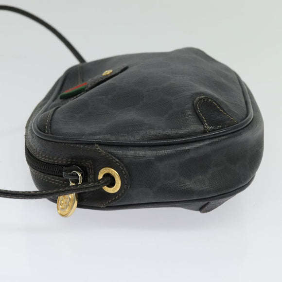 GUCCI GG Supreme Web Sherry Line Shoulder Bag PVC Black 156 02 066 Auth 126298