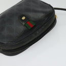 GUCCI GG Supreme Web Sherry Line Shoulder Bag PVC Black 156 02 066 Auth 126298-6