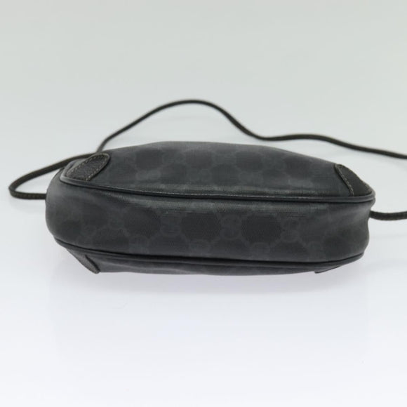 GUCCI GG Supreme Web Sherry Line Shoulder Bag PVC Black 156 02 066 Auth 126298