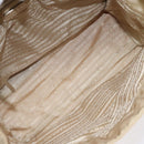 PRADA Tote Bag Nylon Beige Silver Auth 126300-10