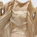 PRADA Tote Bag Nylon Beige Silver Auth 126300-20