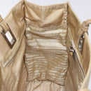 PRADA Tote Bag Nylon Beige Silver Auth 126300-21