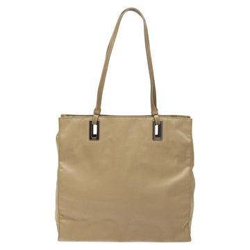 PRADA Tote Bag Nylon Beige Silver Auth 126300 - 0