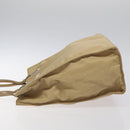 PRADA Tote Bag Nylon Beige Silver Auth 126300-4