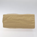 PRADA Tote Bag Nylon Beige Silver Auth 126300-5