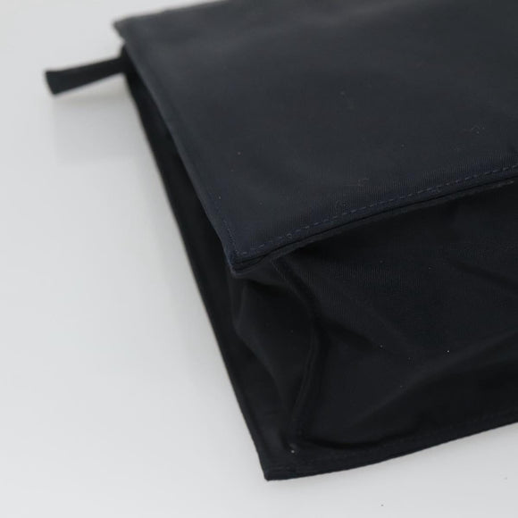 PRADA Hand Bag Nylon Navy Gold Auth 126301