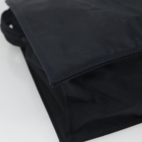 PRADA Hand Bag Nylon Navy Gold Auth 126301