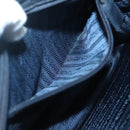 PRADA Hand Bag Nylon Navy Gold Auth 126301-21