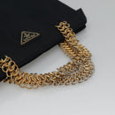 PRADA Hand Bag Nylon Navy Gold Auth 126301-7