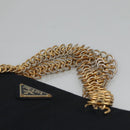 PRADA Hand Bag Nylon Navy Gold Auth 126301-8