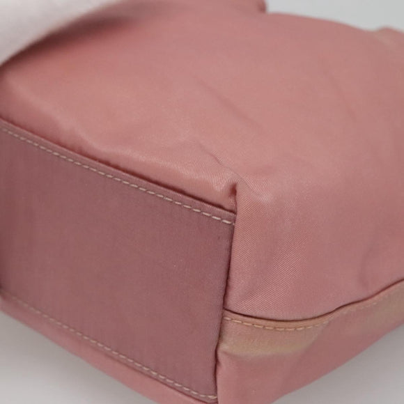 Christian Dior Maris Pearl Hand Bag Nylon Pink Auth 126304