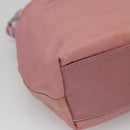 Christian Dior Maris Pearl Hand Bag Nylon Pink Auth 126304-16