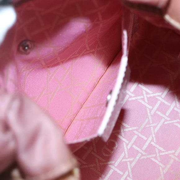 Christian Dior Maris Pearl Hand Bag Nylon Pink Auth 126304
