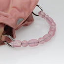 Christian Dior Maris Pearl Hand Bag Nylon Pink Auth 126304-7