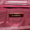 BURBERRY Nova Check Hand Bag Canvas Beige Gold Auth 126305-14