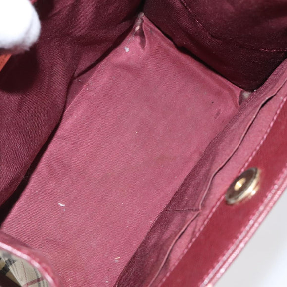 BURBERRY Nova Check Hand Bag Canvas Beige Gold Auth 126305