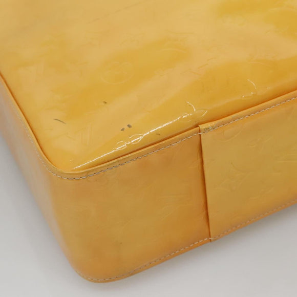 LOUIS VUITTON Monogram Vernis Columbus Tote Bag Lime Yellow M91047 Auth 126315