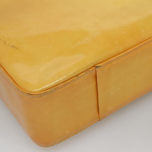 LOUIS VUITTON Monogram Vernis Columbus Tote Bag Lime Yellow M91047 Auth 126315