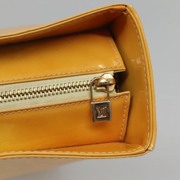 LOUIS VUITTON Monogram Vernis Columbus Tote Bag Lime Yellow M91047 Auth 126315