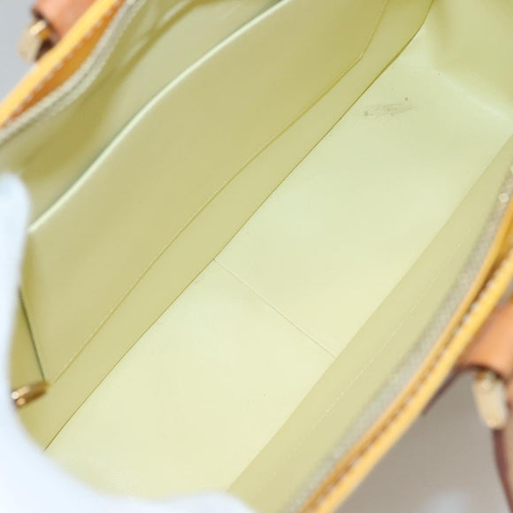 LOUIS VUITTON Monogram Vernis Columbus Tote Bag Lime Yellow M91047 Auth 126315