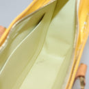 LOUIS VUITTON Monogram Vernis Columbus Tote Bag Lime Yellow M91047 Auth 126315-18