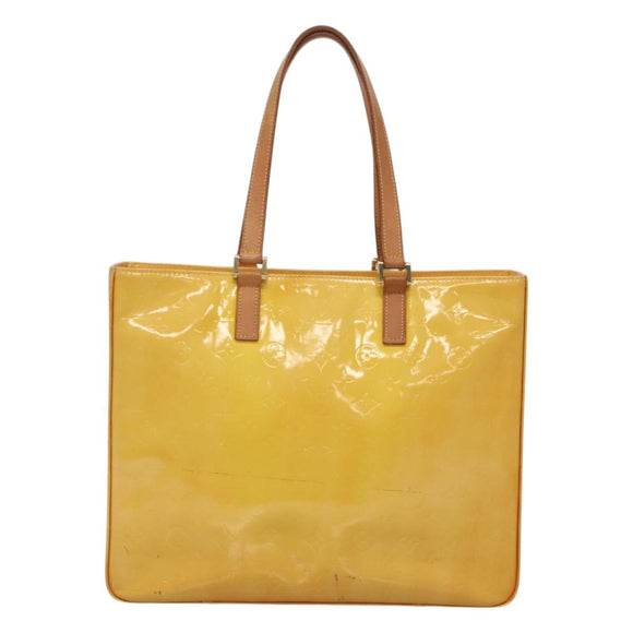 LOUIS VUITTON Monogram Vernis Columbus Tote Bag Lime Yellow M91047 Auth 126315