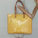 LOUIS VUITTON Monogram Vernis Columbus Tote Bag Lime Yellow M91047 Auth 126315-22