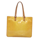 LOUIS VUITTON Monogram Vernis Columbus Tote Bag Lime Yellow M91047 Auth 126315-2