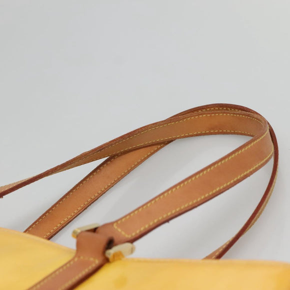 LOUIS VUITTON Monogram Vernis Columbus Tote Bag Lime Yellow M91047 Auth 126315