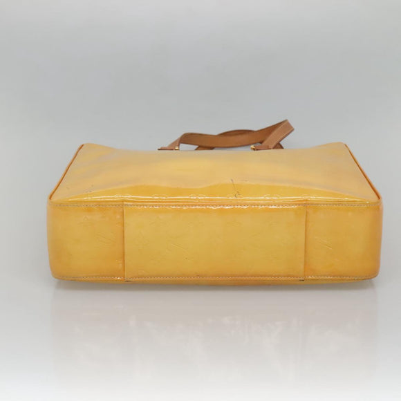 LOUIS VUITTON Monogram Vernis Columbus Tote Bag Lime Yellow M91047 Auth 126315