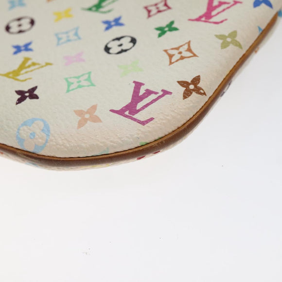 LOUIS VUITTON Monogram Multicolor Pochette MM Pouch White M60028 LV Auth 126318