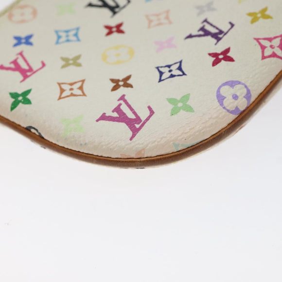 LOUIS VUITTON Monogram Multicolor Pochette MM Pouch White M60028 LV Auth 126318