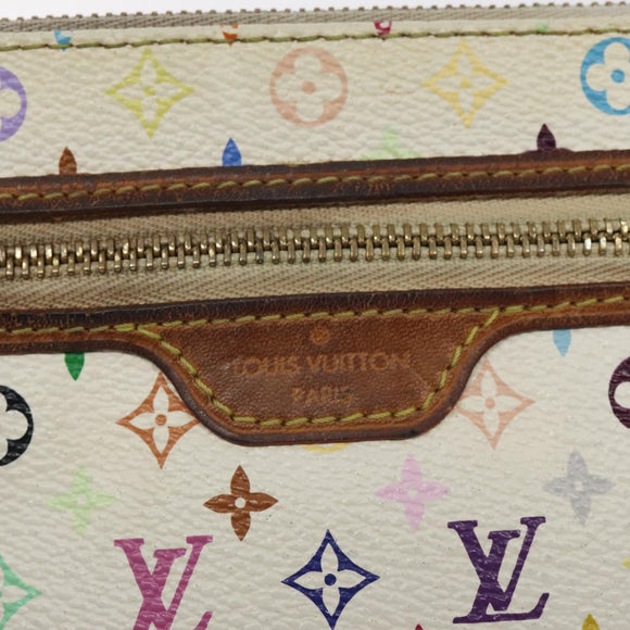 LOUIS VUITTON Monogram Multicolor Pochette MM Pouch White M60028 LV Auth 126318