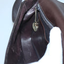 CELINE Shoulder Bag Leather Brown Gold Auth 126330-16