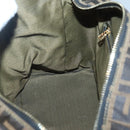 FENDI Zucca Canvas Vanity Pouch Black Brown Gold Auth 126334-19